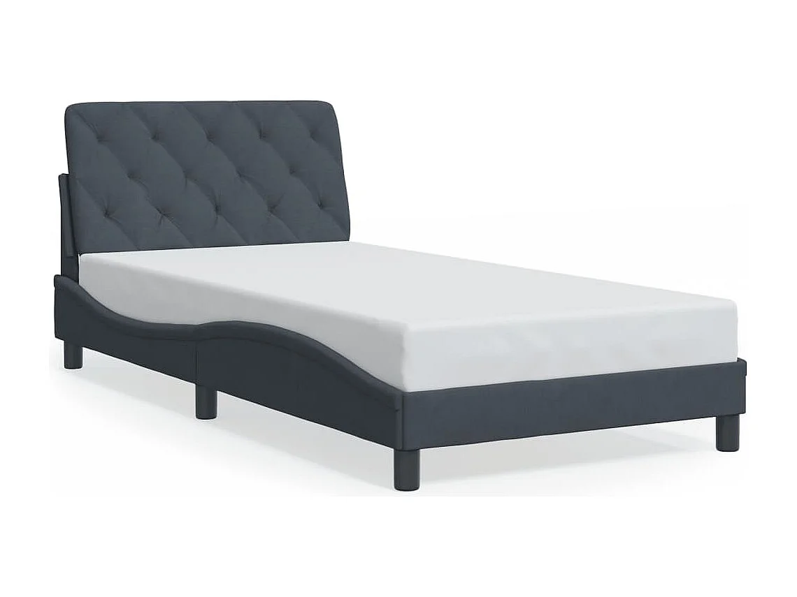 Cadre de lit sans matelas gris foncé 100x200 cm velours