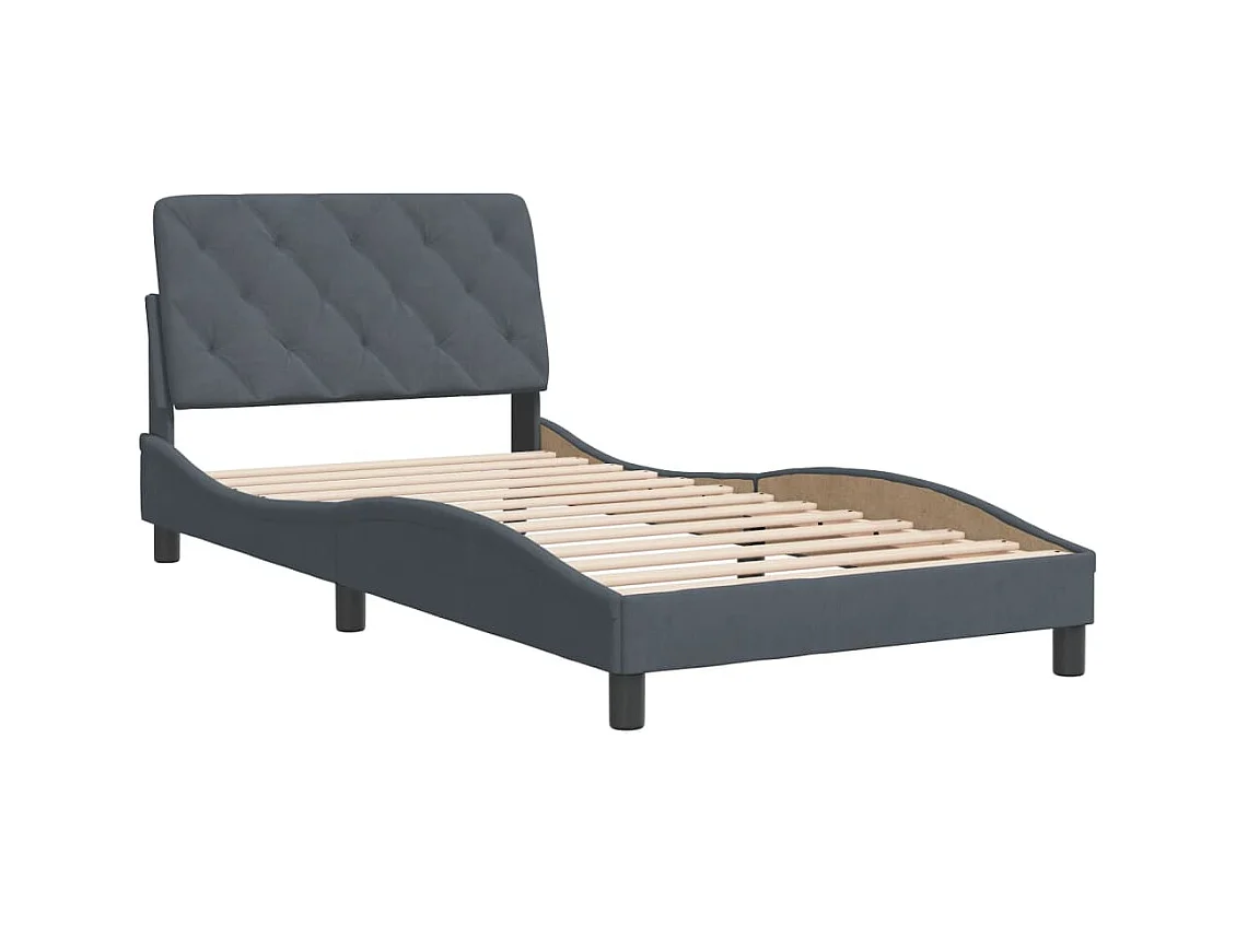Bedframe zonder matras 100x200 cm fluweel donkergrijs