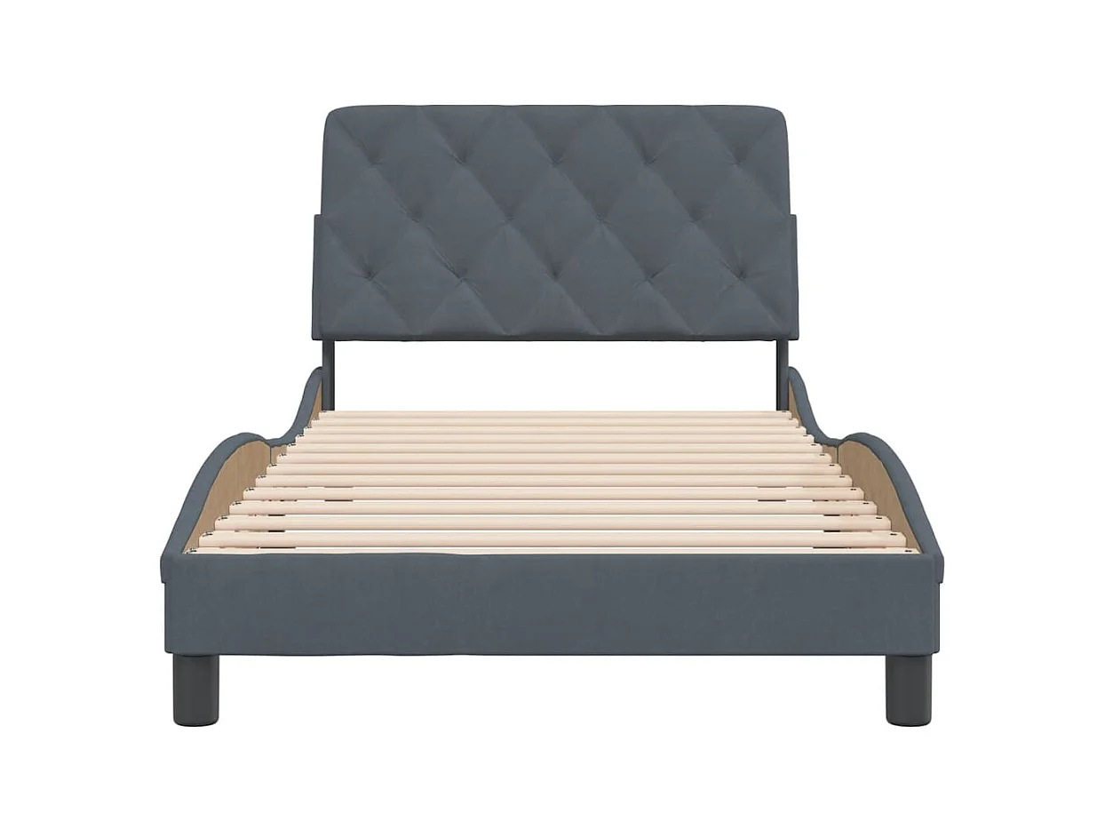 Bedframe zonder matras 100x200 cm fluweel donkergrijs