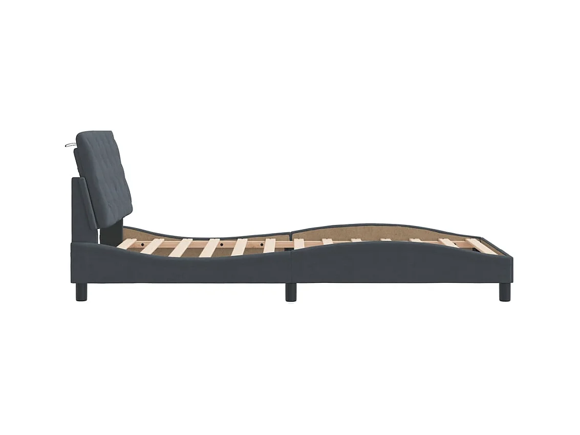 Bedframe zonder matras 100x200 cm fluweel donkergrijs