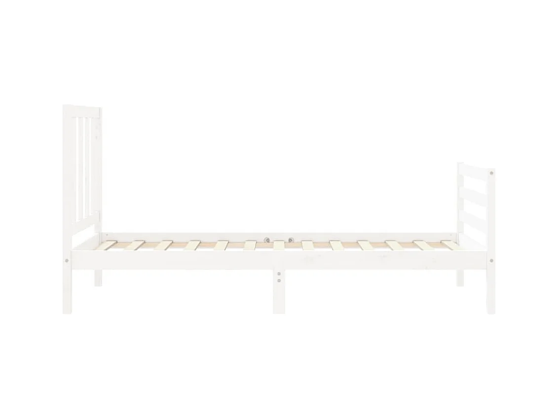 Giroletto senza Materasso Bianco 100x200 cm Legno Massello Pino