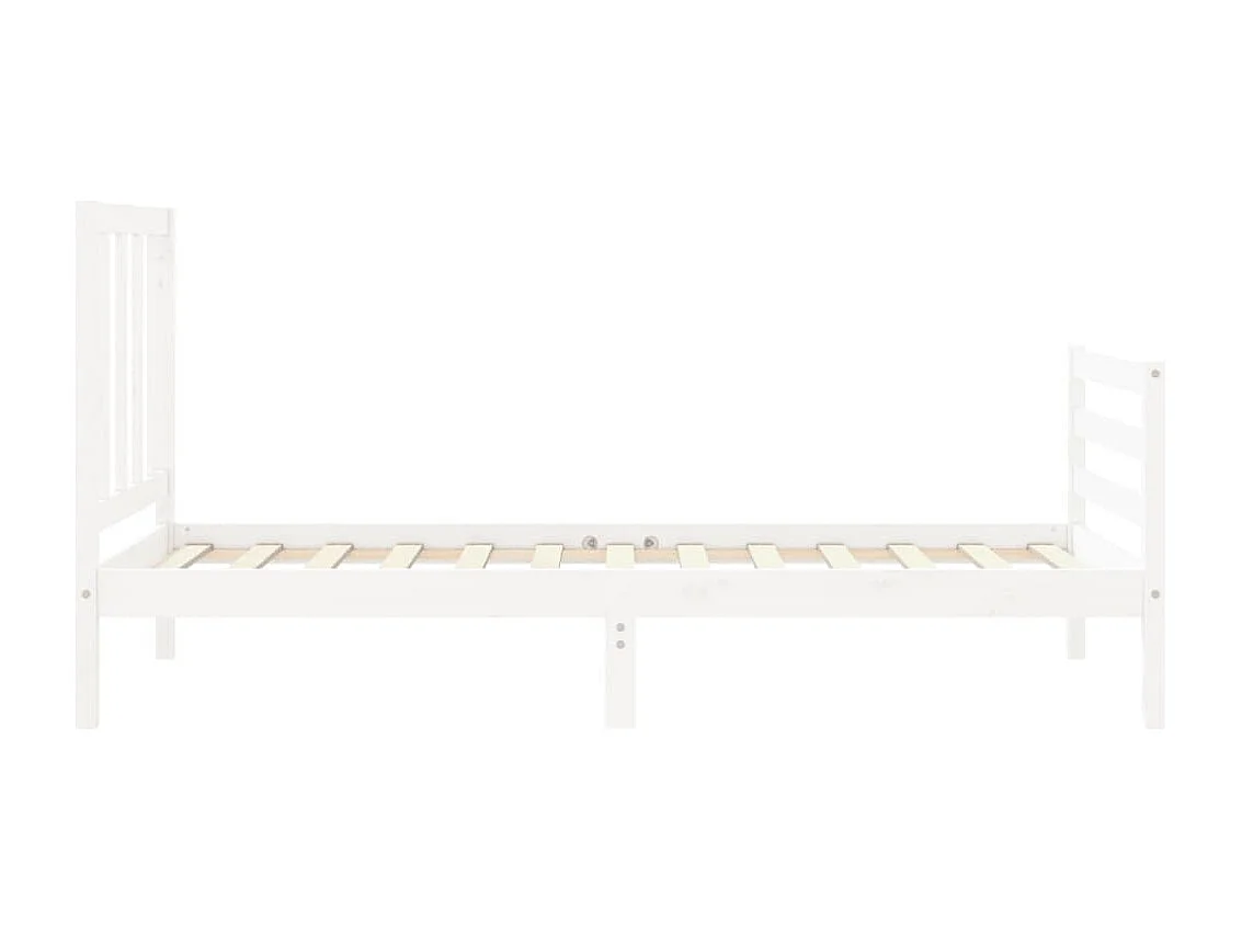 Cadre de lit sans matelas blanc 100x200 cm bois de pin massif