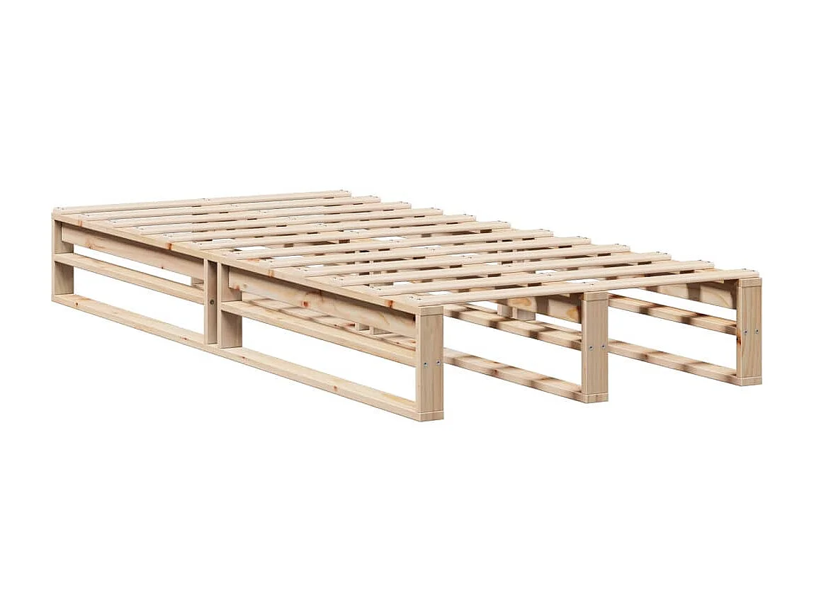 Lit bibliothèque sans matelas 90x200 cm bois massif