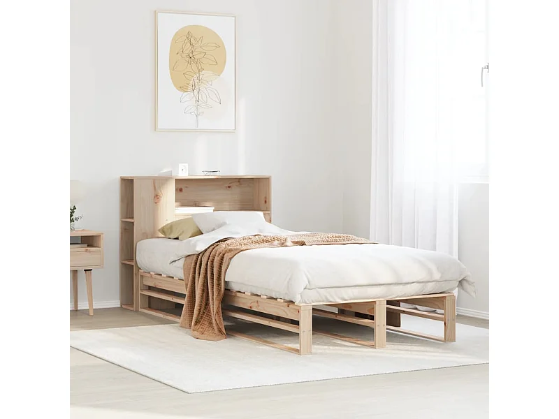 Letto Libreria senza Materasso 90x200 cm Legno Massello