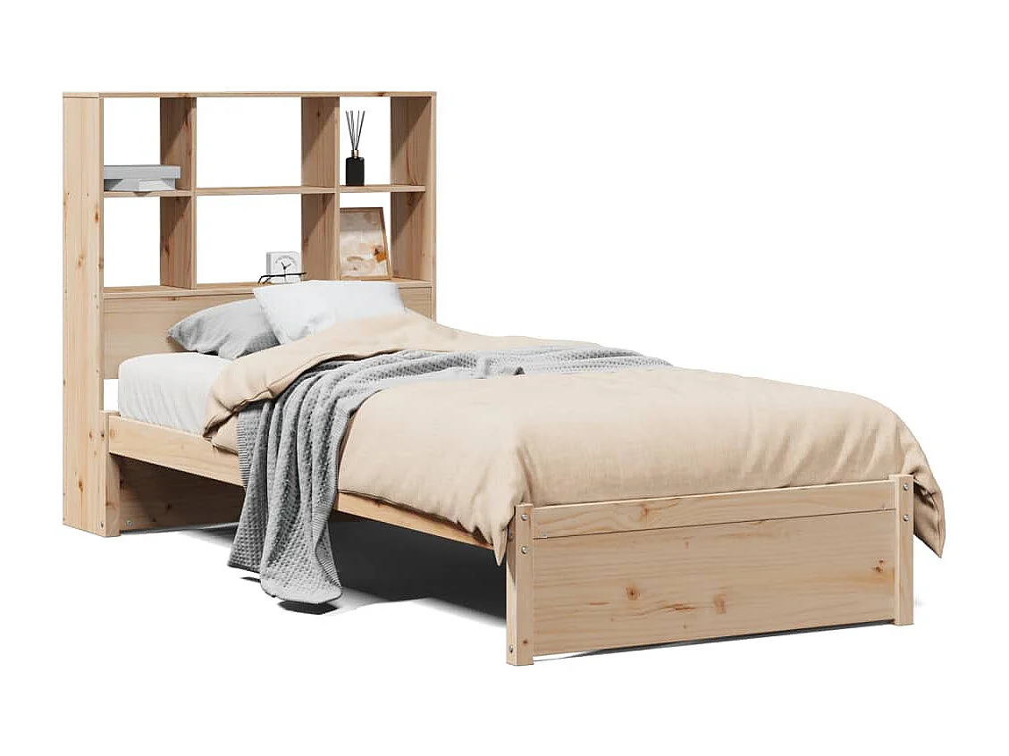 Bücherregalbett ohne Matratze 75x190 cm Massivholz Kiefer
