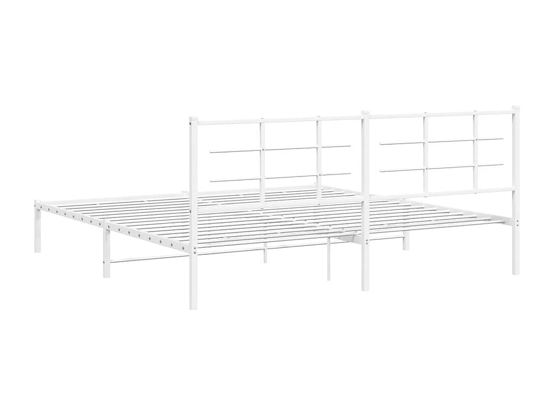 Estrutura de cama com cabeceira 193x203 cm metal branco
