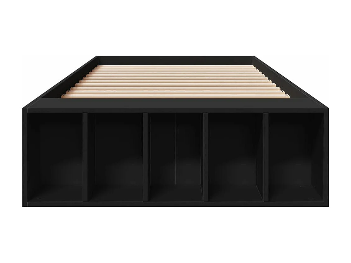 Estructura de cama madera de ingeniería negra 90x190 cm