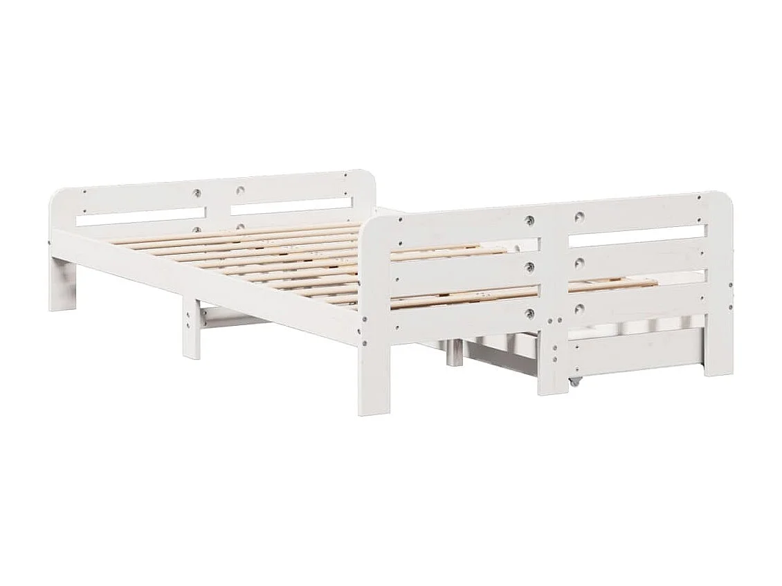 Massivholzbett ohne Matratze Weiß 120x200 cm Kiefernholz
