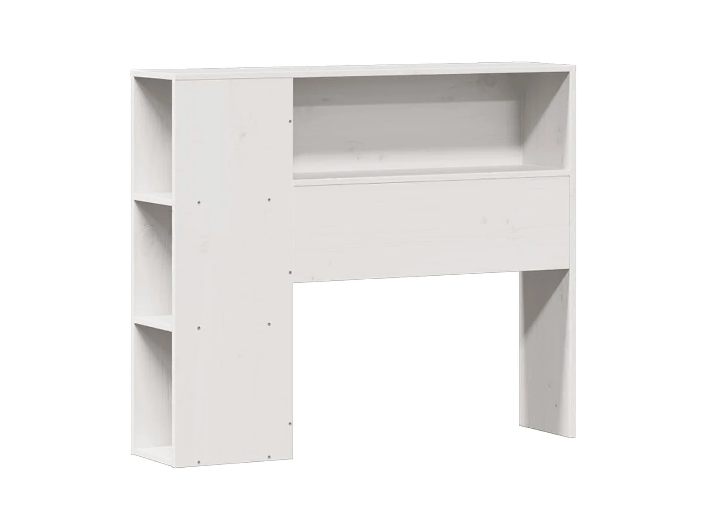 Massivholzbett mit Regal ohne Matratze Weiß 100x200 cm Kiefer