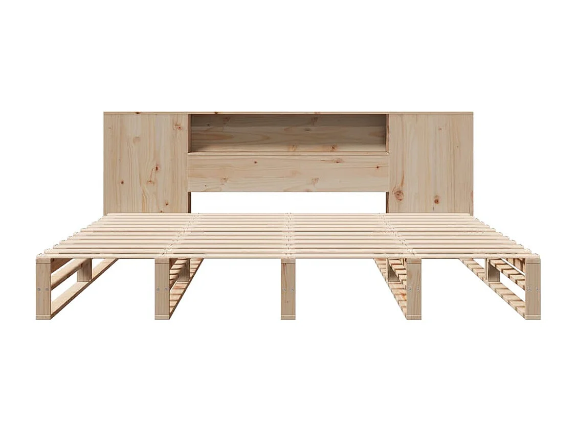 Letto Libreria senza Materasso 200x200 cm in Legno Massello