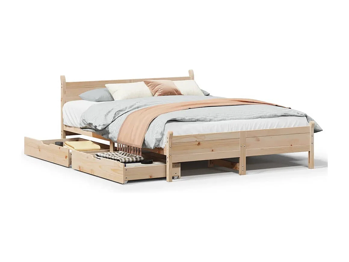 Cadre de lit sans matelas 120x190 cm bois de pin massif