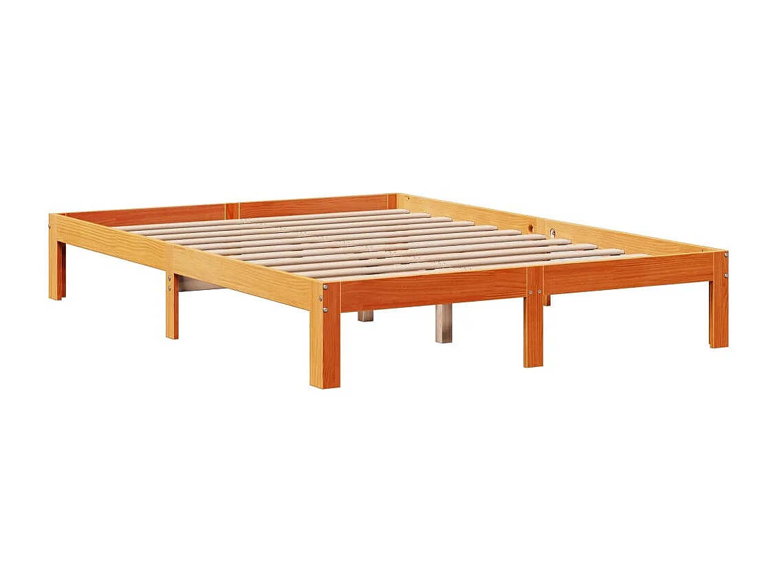 Letto Libreria senza Materasso Marrone Cera 120x200 cm in Pino