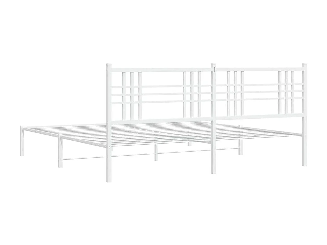 Giroletto con Testiera Metallo Bianco 183x213 cm