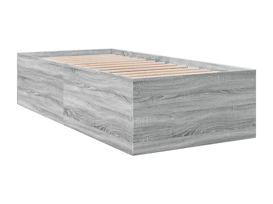 Estrutura cama 75x190 cm derivados de madeira cinzento sonoma