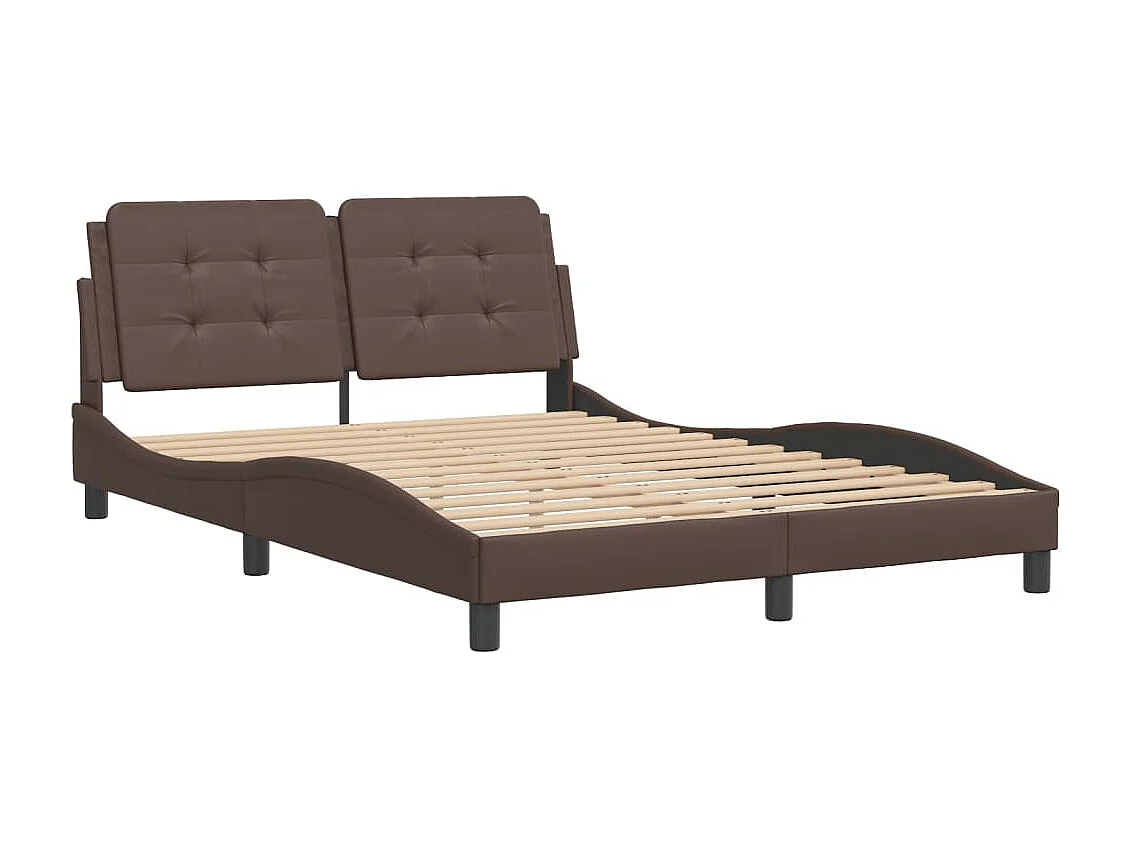Cadre de lit sans matelas marron 140x190 cm similicuir