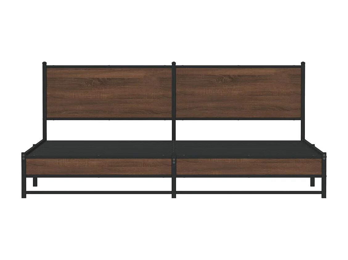 Giroletto senza Materaso in Metallo Rovere Marrone 193x203 cm