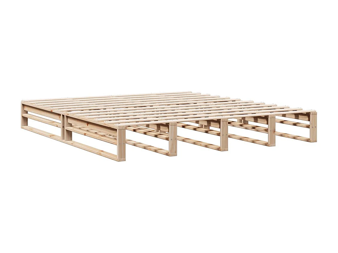 Lit bibliothèque sans matelas 180x200 cm bois massif de pin