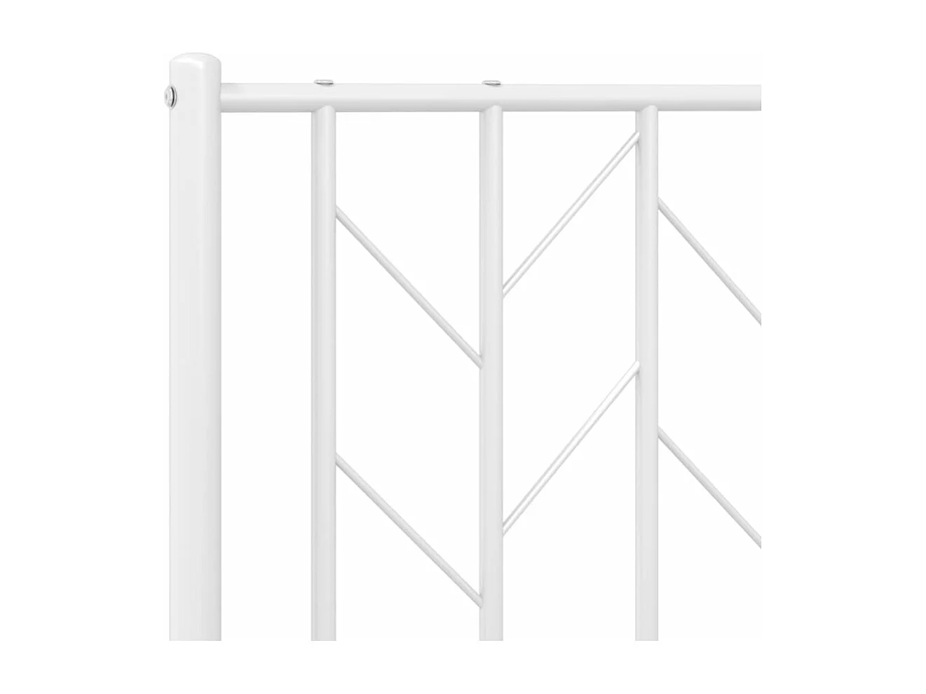 Cadre de lit métal sans matelas et pied de lit blanc 100x190 cm