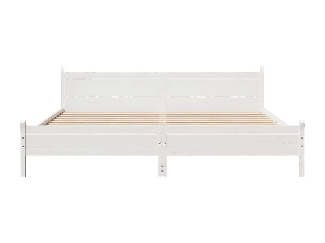 Cama sem colchão 200x200 cm madeira de pinho maciça branco