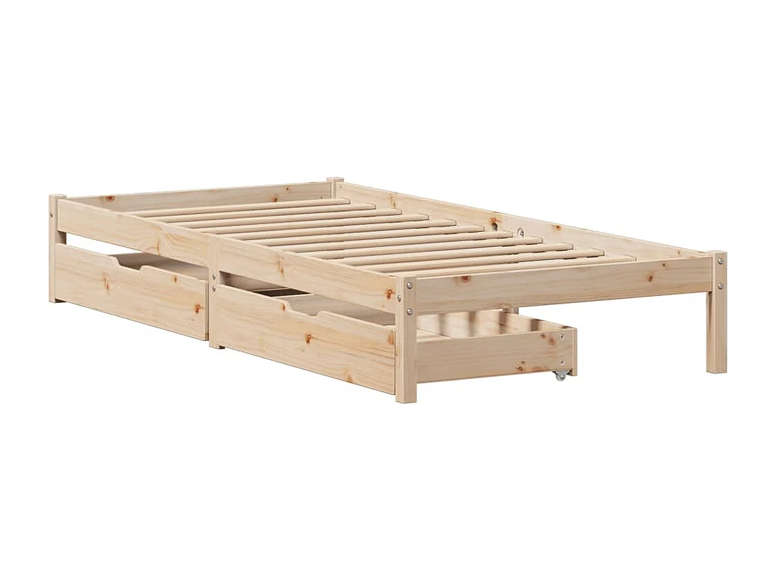 Cama sem colchão 75x190 cm madeira de pinho maciça