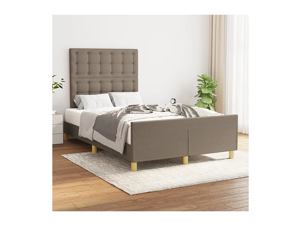 Cadre de lit sans matelas taupe 120x200 cm tissu