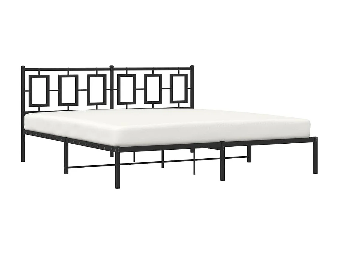 Giroletto con Testiera in Metallo Nero 183x213 cm