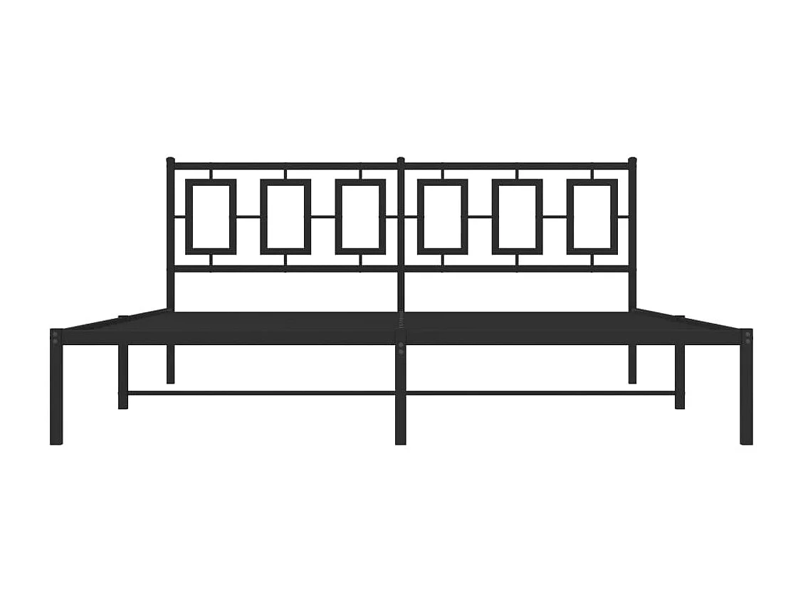 Giroletto con Testiera in Metallo Nero 183x213 cm