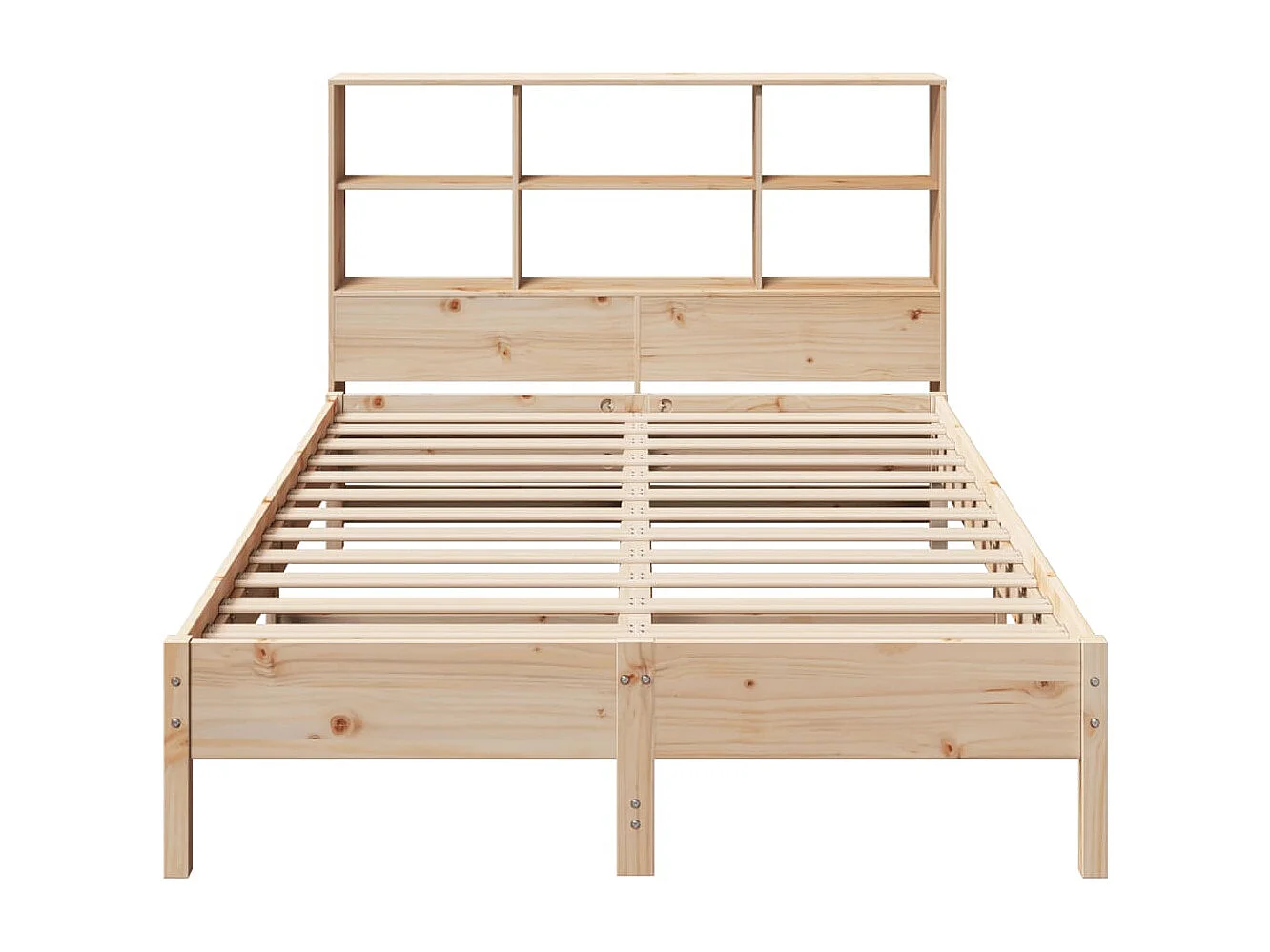 Lit bibliothèque sans matelas 135x190 cm bois de pin massif