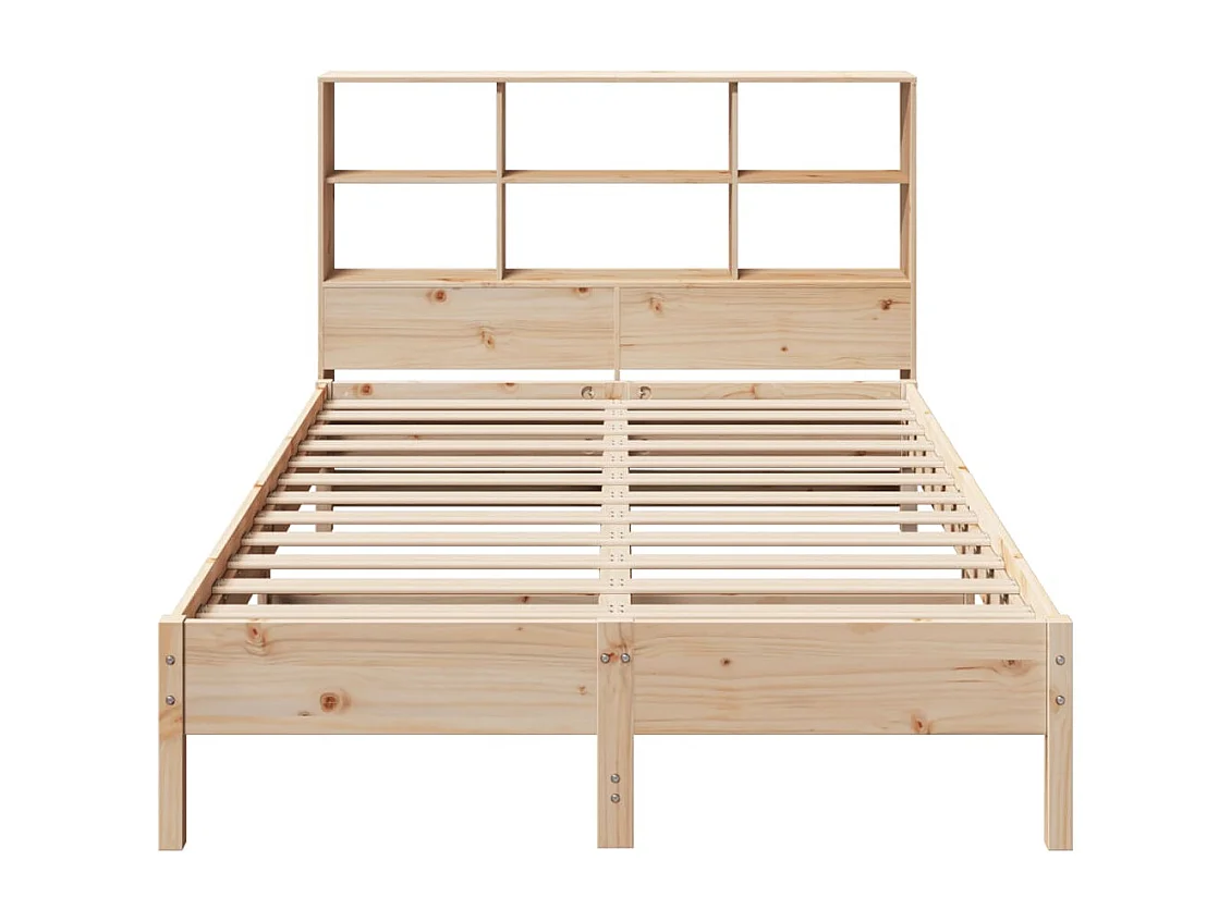 Lit bibliothèque sans matelas 135x190 cm bois de pin massif
