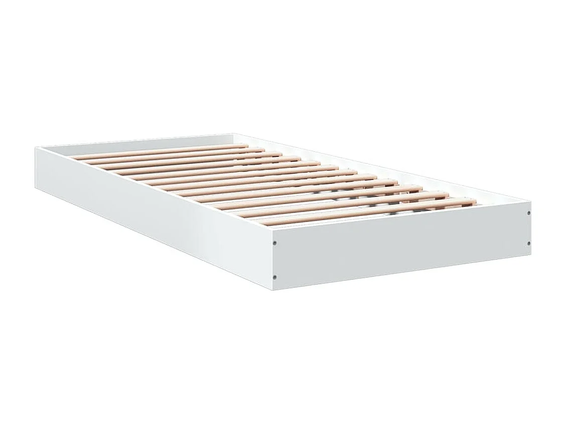 Bedframe bewerkt hout wit 75x190 cm