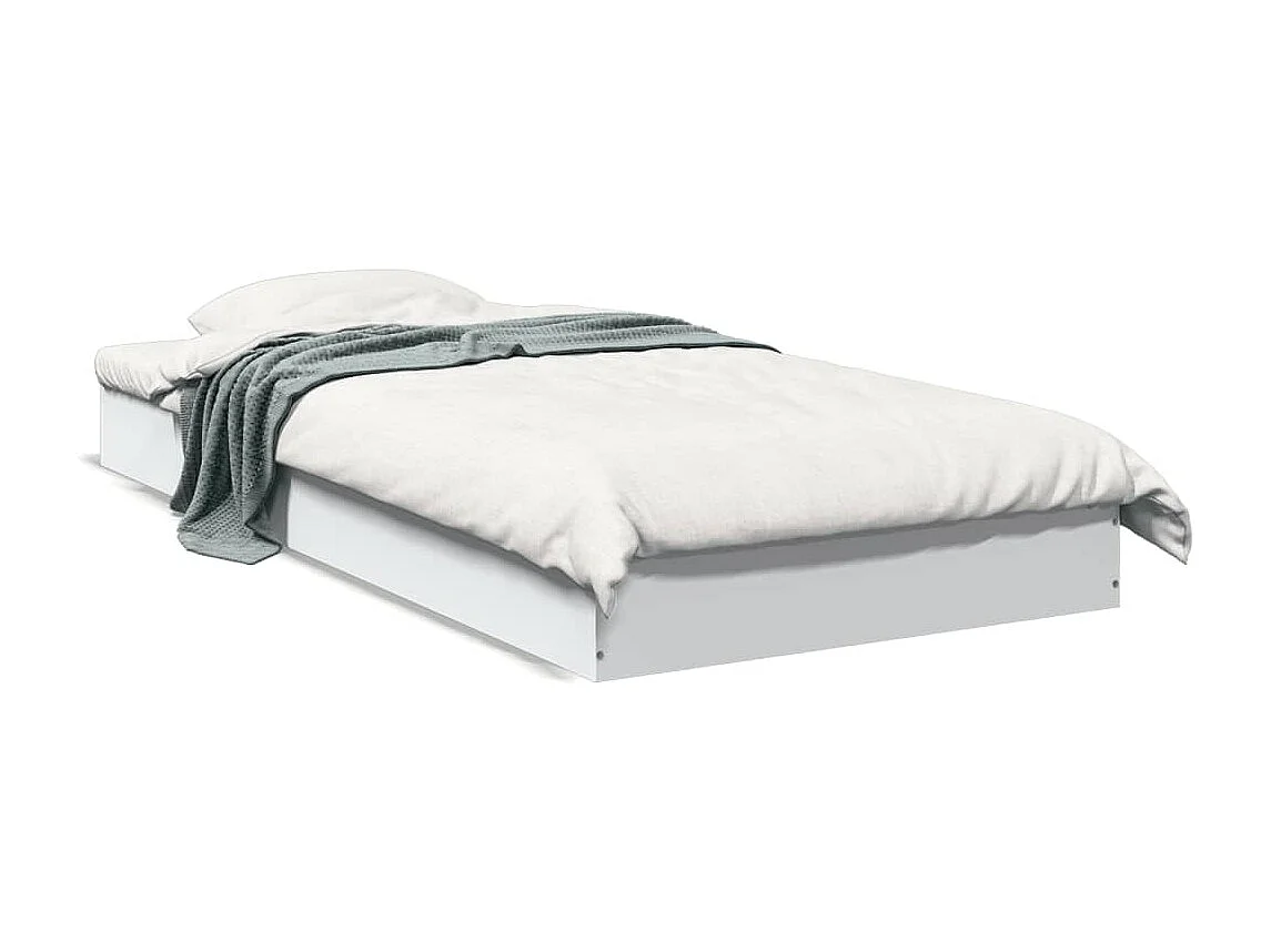 Estrutura de cama 75x190 cm derivados de madeira branco