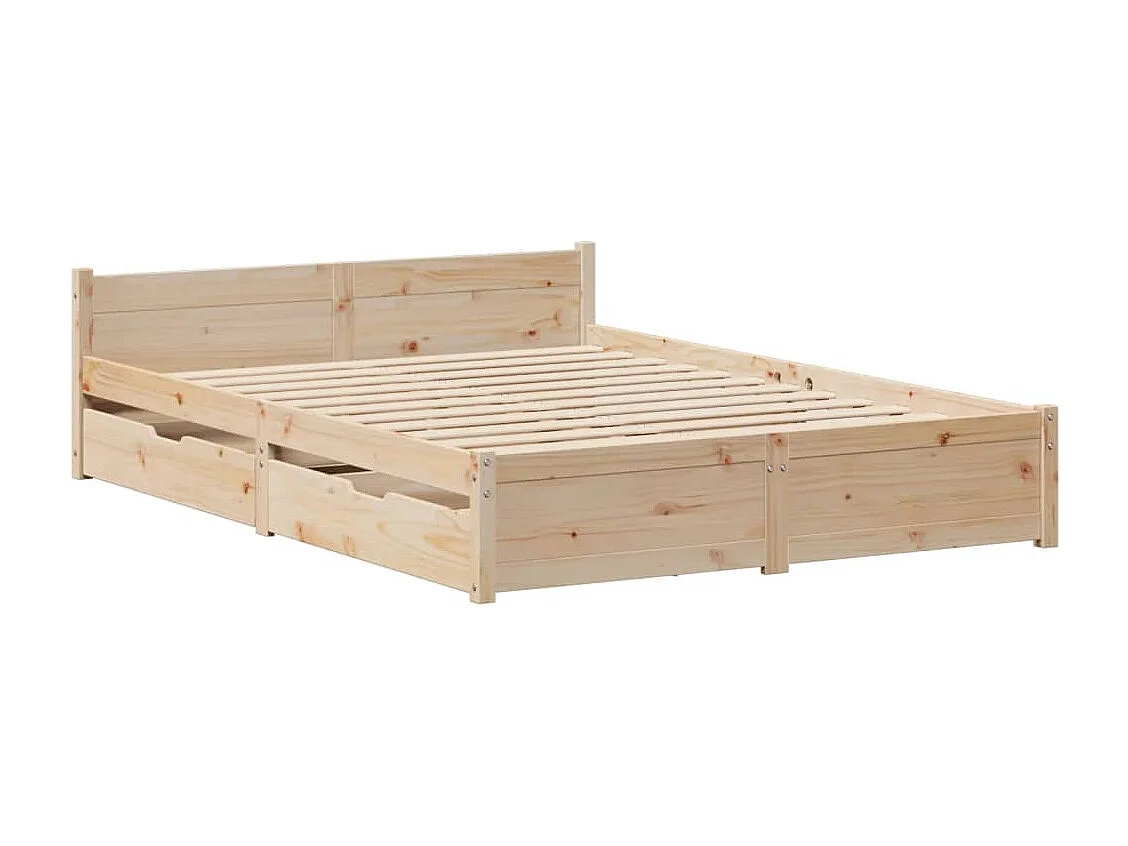 Cadre de lit sans matelas 140x190 cm bois de pin massif