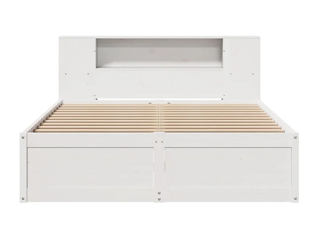 Cadre de lit sans matelas blanc 160x200 cm bois de pin massif