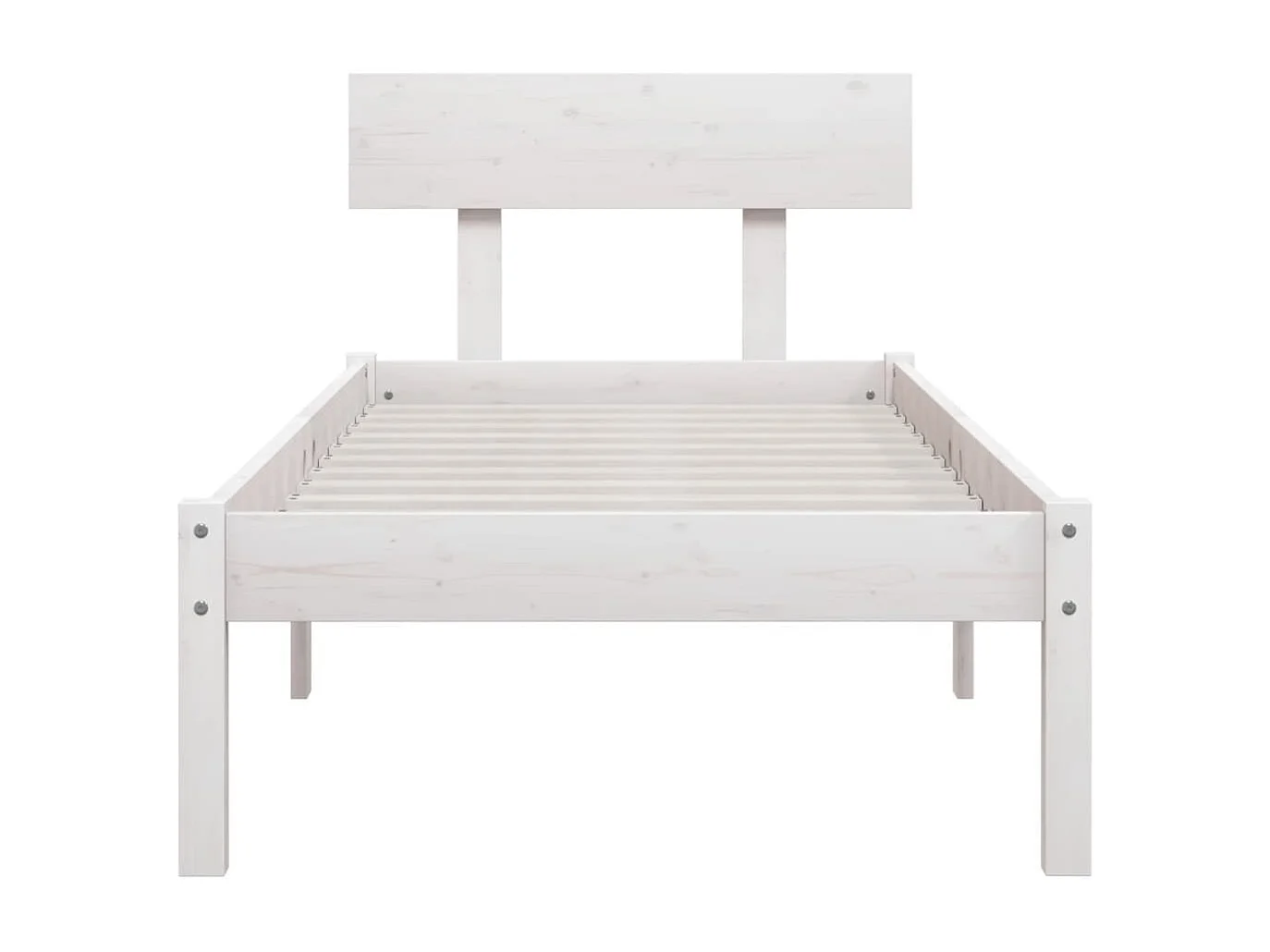 Cadre de lit sans matelas blanc bois massif 100x200 cm