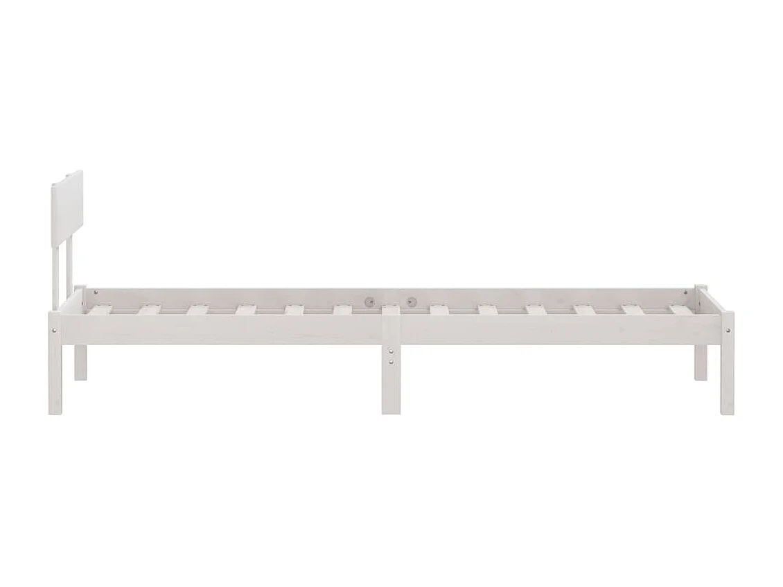 Cadre de lit sans matelas blanc bois massif 100x200 cm
