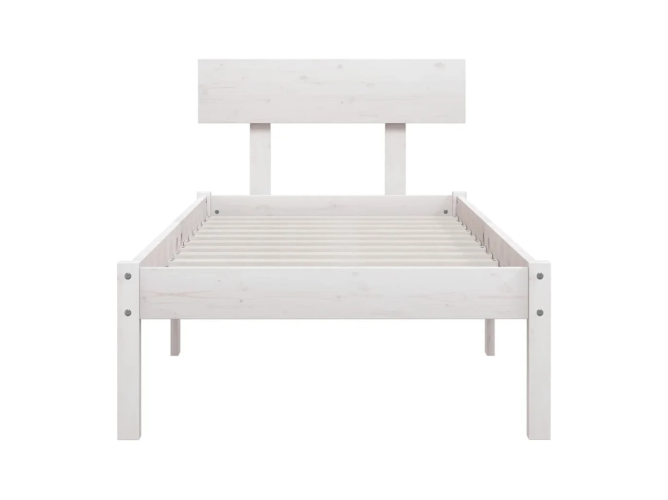 Bedframe massief grenenhout wit 100x200 cm