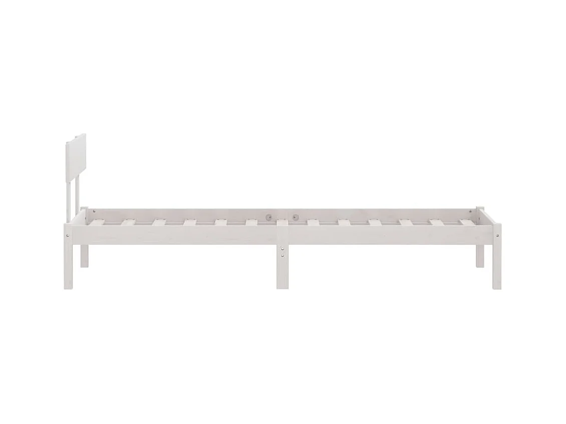 Bedframe massief grenenhout wit 100x200 cm