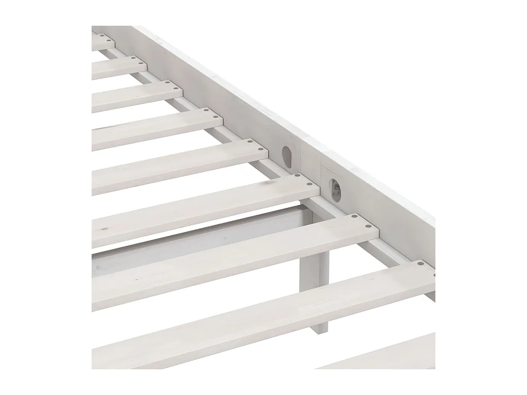 Bedframe massief grenenhout wit 100x200 cm