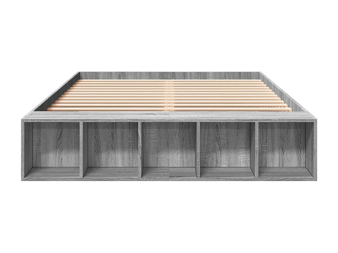 Estrutura de cama 140x200 cm derivados de madeira cinza sonoma