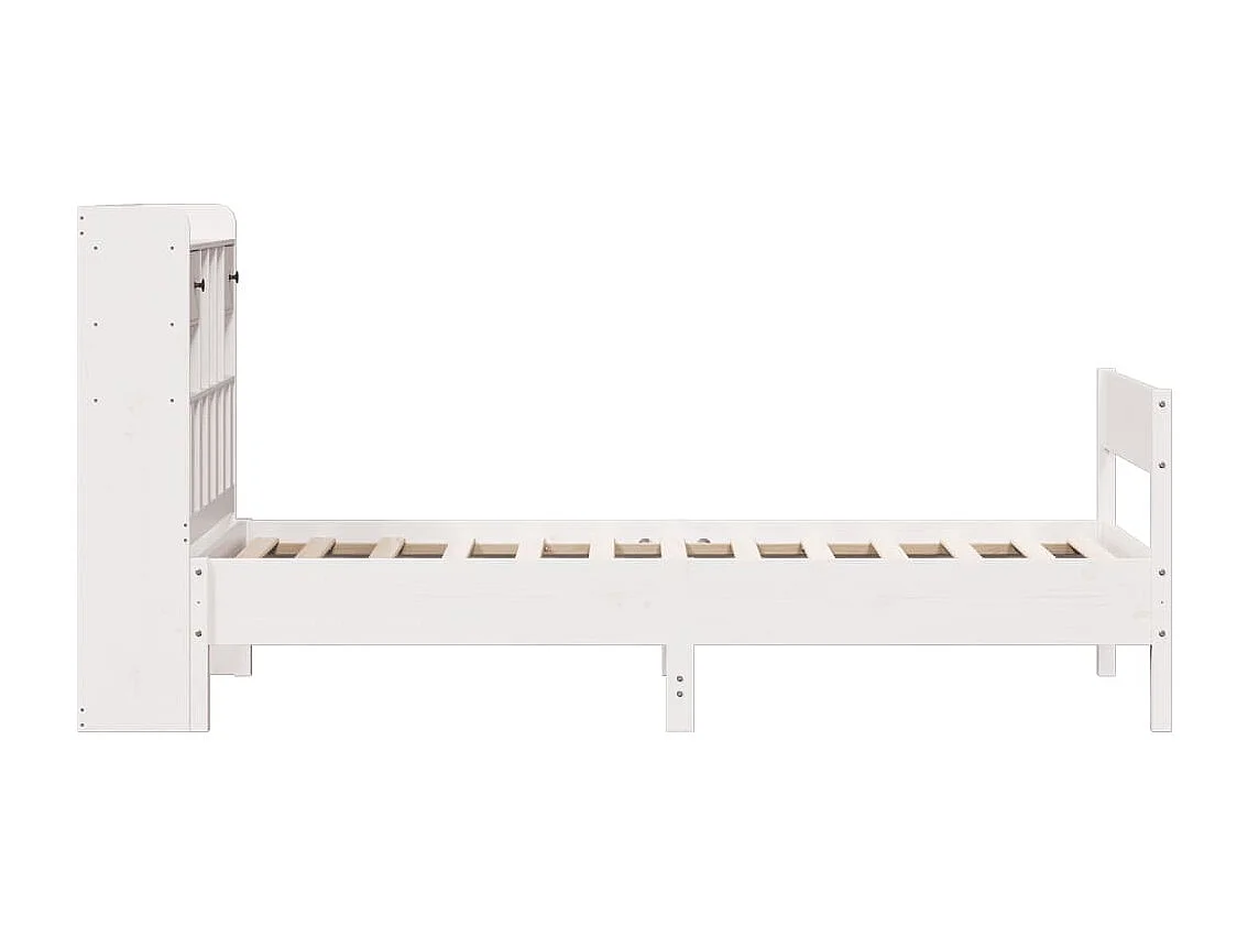 Letto con Libreria senza Materasso 75x190 cm in Legno Pino