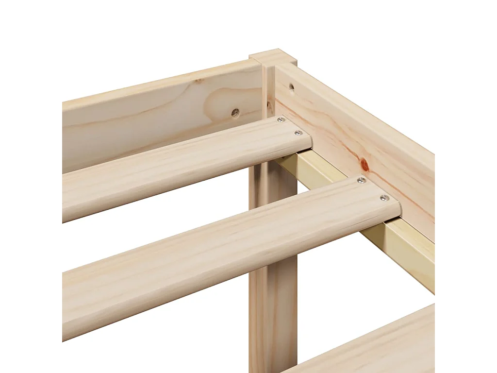 Lit bibliothèque sans matelas 200x200 cm bois massif de pin