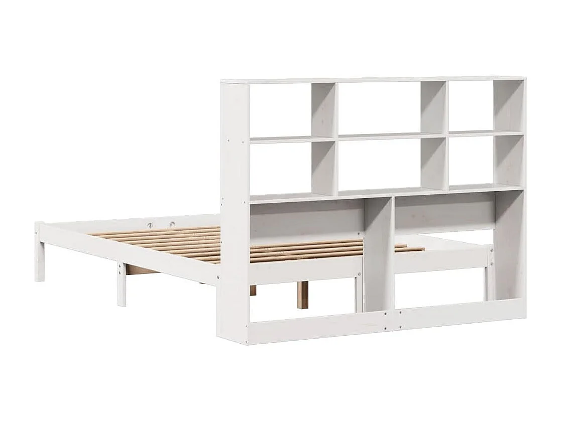 Letto Libreria senza Materasso Bianco 150x200 cm Legno di Pino
