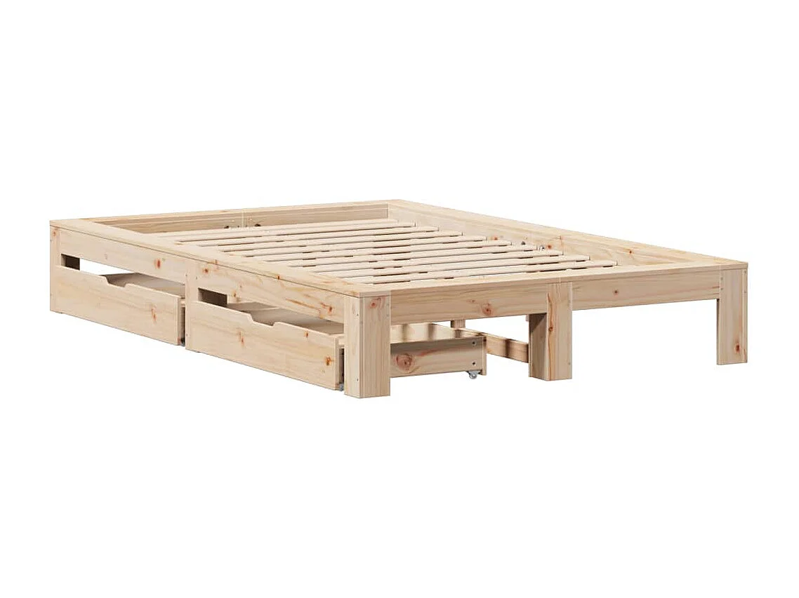 Cadre de lit sans matelas 135x190 cm bois de pin massif