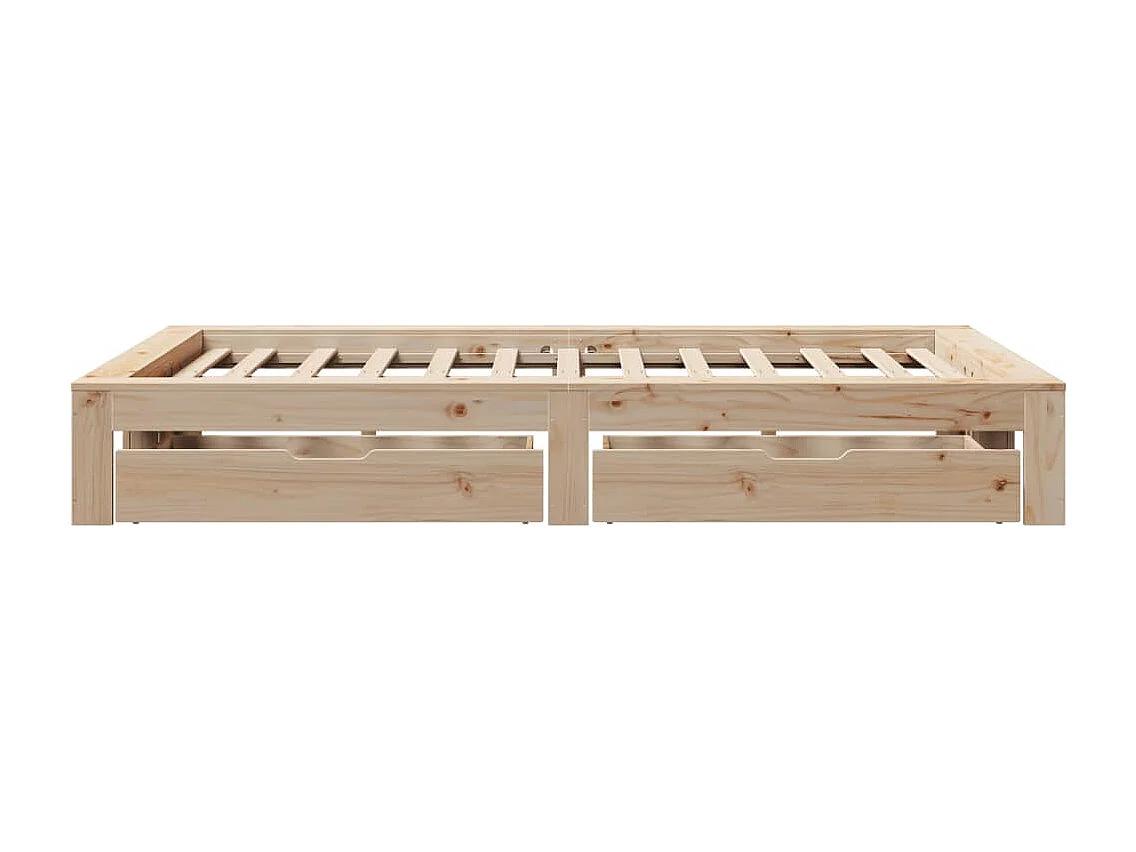Cadre de lit sans matelas 135x190 cm bois de pin massif