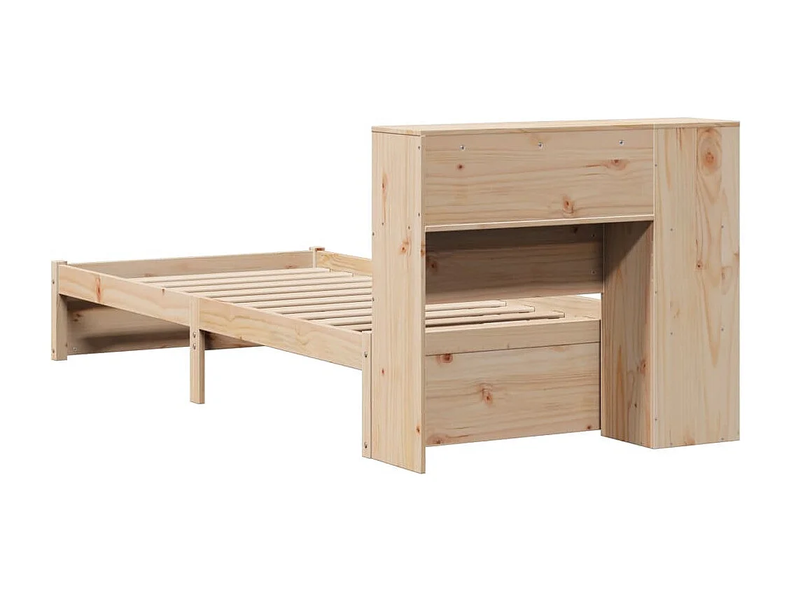 Lit bibliothèque sans matelas 90x200 cm bois de pin massif