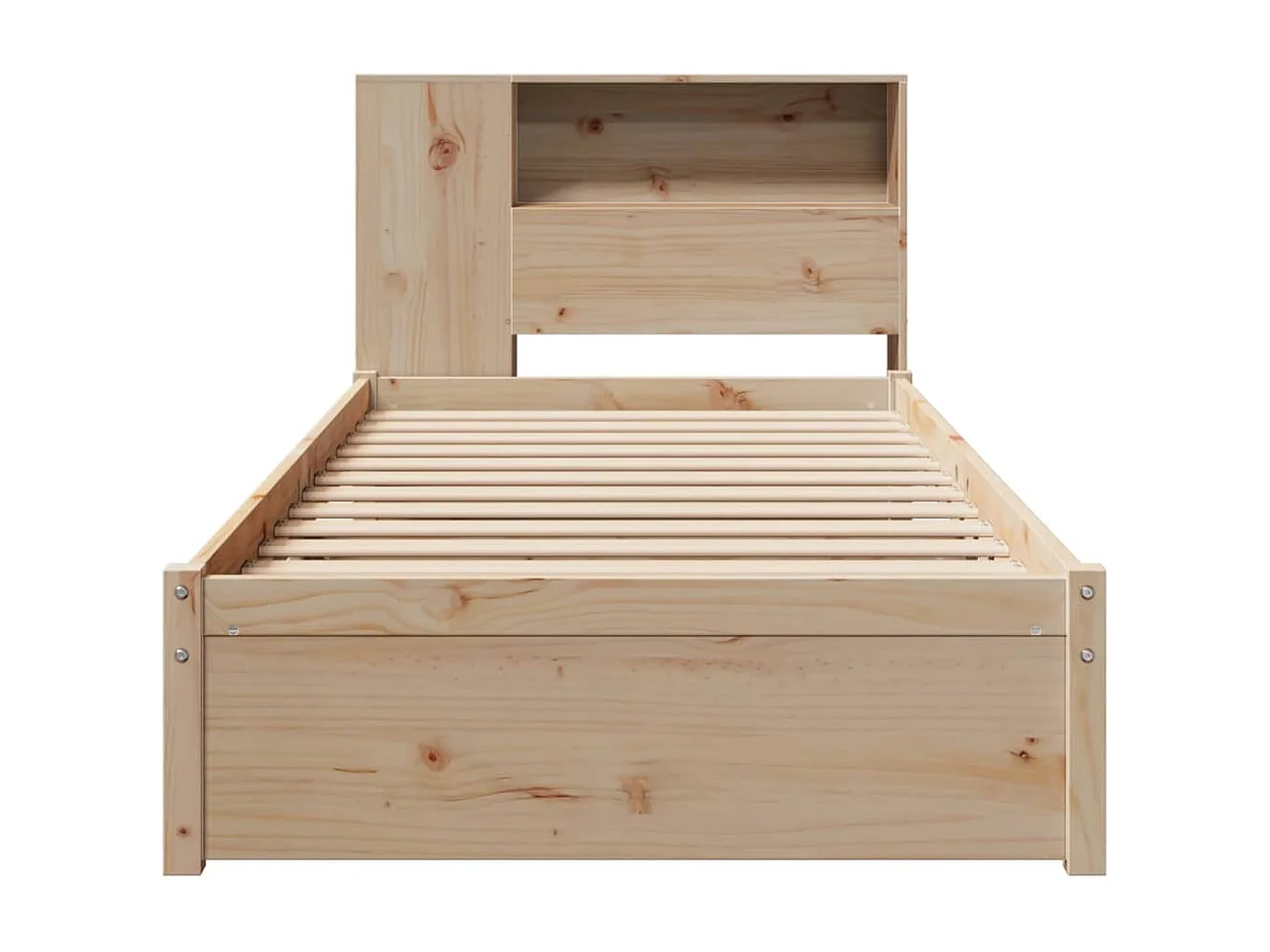 Lit bibliothèque sans matelas 90x200 cm bois de pin massif
