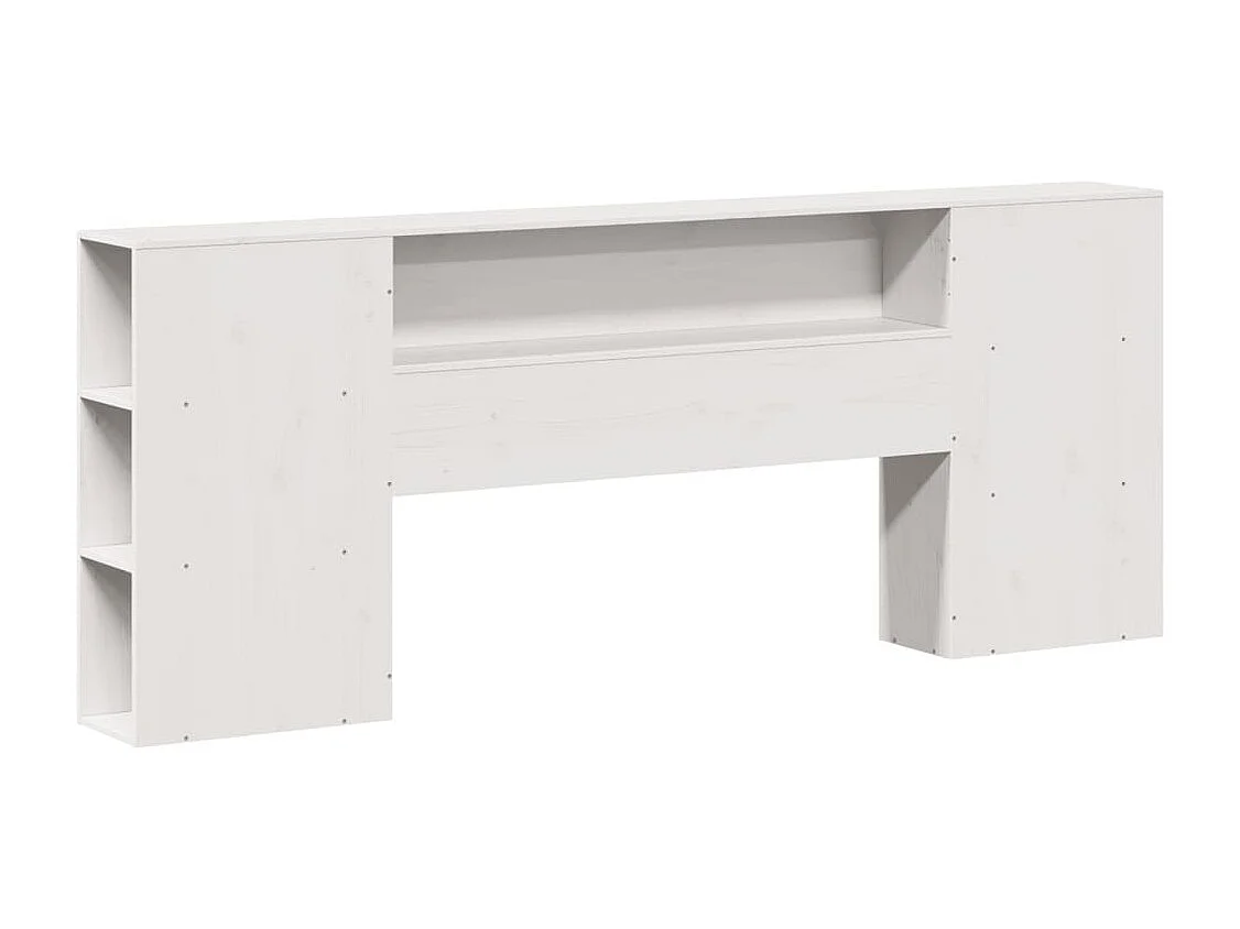 Lit bibliothèque sans matelas blanc 200x200 cm bois massif