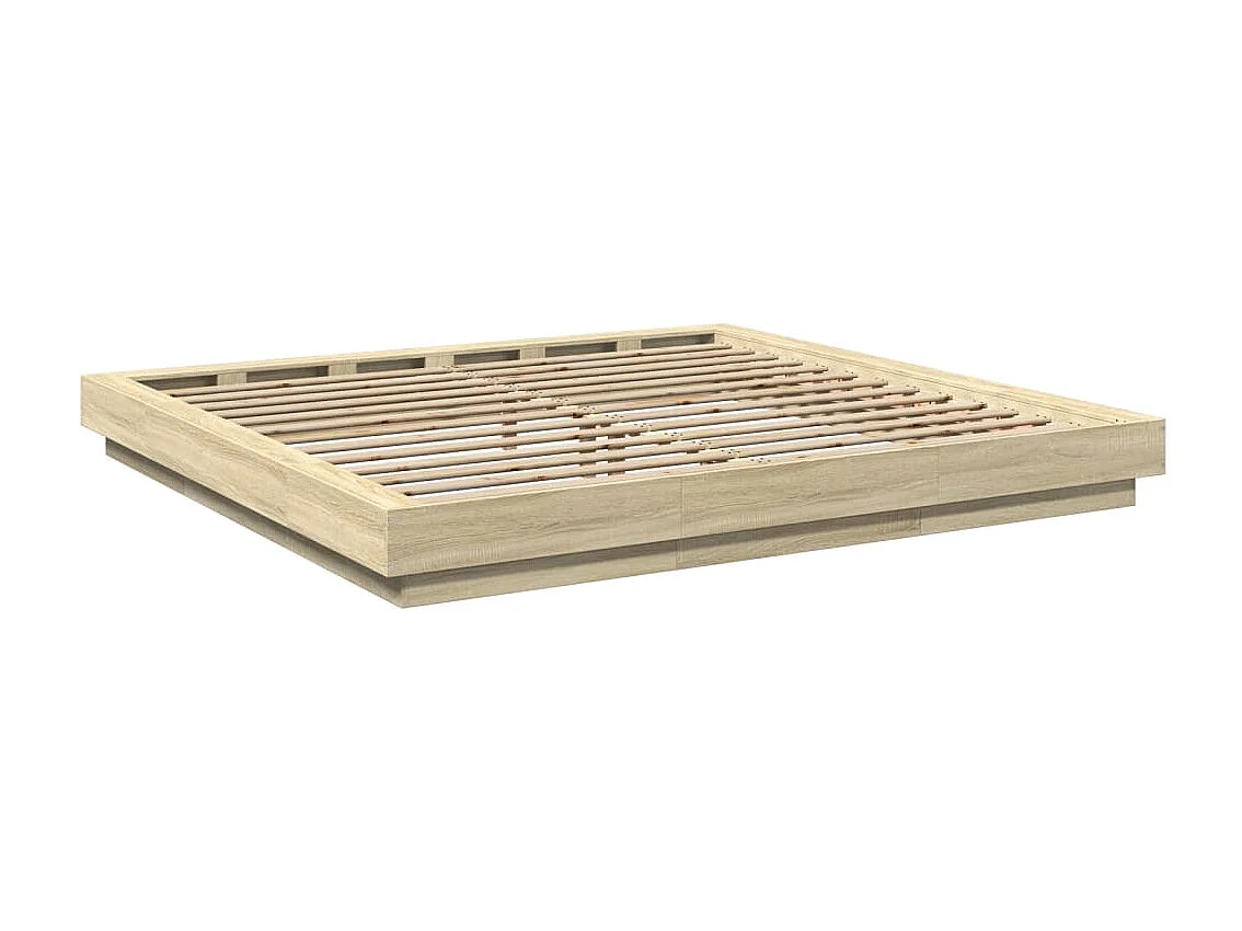 Estructura de cama madera de ingeniería roble Sonoma 200x200 cm