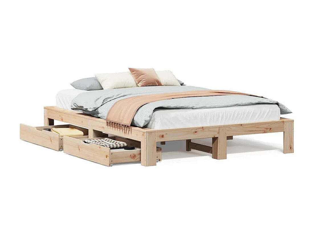 Cadre de lit sans matelas 140x200 cm bois massif de pin
