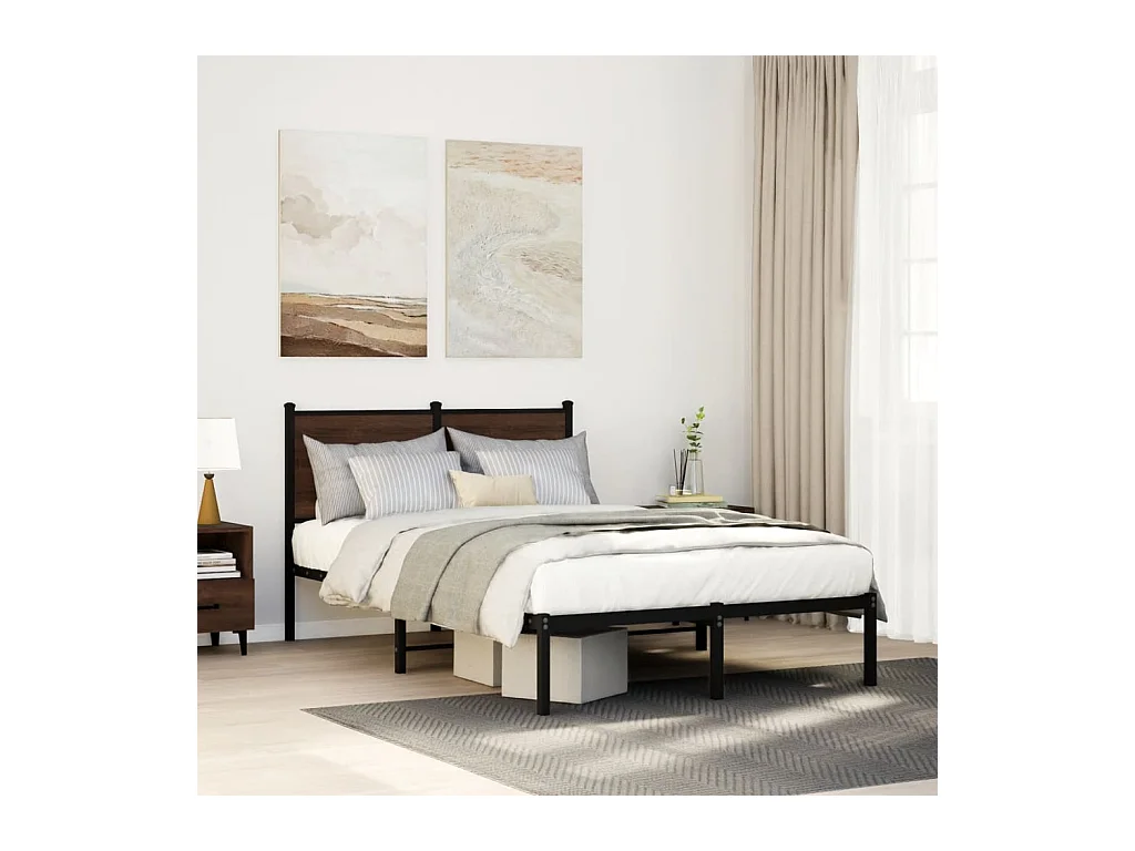 Giroletto senza Materasso in Metallo Rovere Marrone 120x190 cm